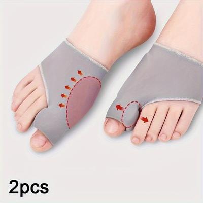 TEMU Pack Of 2/4, Toe Separators For Night And Home Use - Insertable Grounding Pads With Gel Cushioning - Suitable For Men And Women Gray
