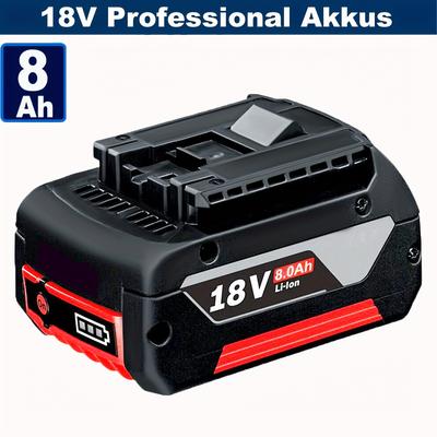 TEMU Replacement 18v 8000mah Lithium-ion Battery For Bosch 18v Battery Bat609 Bat610g Bat618g Bat619 Bat621 Bat620 For Cordless Power Tools Image