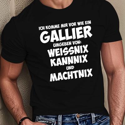 TEMU Polyester Crew Neck Short Sleeve Summer Casual Adult Men's T-shirt, Geometric-pattern, Stretch, 150g/m², Knit Fabric, Regular Image