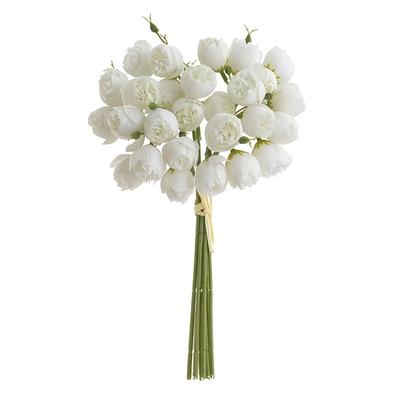 TEMU 27 Heads Artificial Flower Bouquet, Realistic Plastic Fake Flowers For Wedding, Home Decor, Table Centerpiece, Valentine's Day Romantic Decorative Floral Arrangement Image