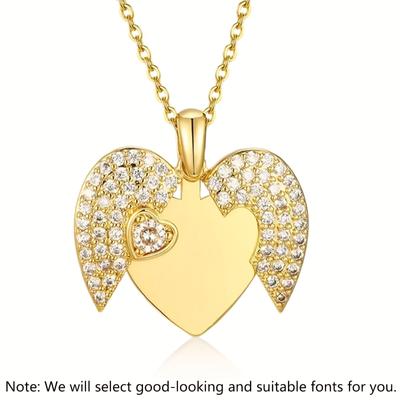 TEMU Personalized Women' Necklace With Custom Engraved Heart Name & Openable Pendant - Elegant Minimalist Titanium Steel Jewelry For Valentine's Day, Anniversary, Day Gifts Image