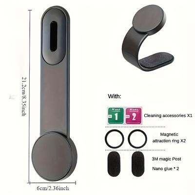 TEMU Magnetic Car Phone Mount - Strong Dashboard Suction, Flexible , Waterproof, Compatible With Horizontal & Vertical Screens, Arbitrary Bending For , Car Phone Holder Mount Image