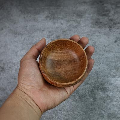 TEMU 1 Wooden Mini Bowl Restaurant Heat-resistant Sauce Dish Acacia Wood Round Small Bowl Image