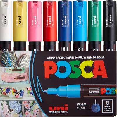 TEMU 8 , 1m Each - Vibrant Colors (red, Yellow, Blue, Green, Purple, Orange) - Water-based Ink, , Ideal For Art, School, Rock, And Fabric Painting - Art Supplies Image