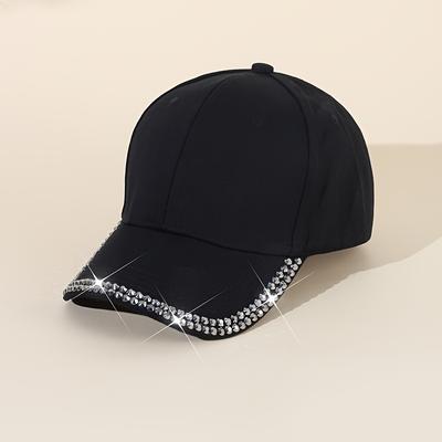 TEMU 1 Fashionable Spring/summer Duckbill Cap For Outdoor Daily Use, Unisex Glitter Baseball Hat Image