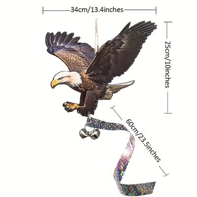 TEMU Large Size Bird-repellent Bald Eagle Pendant, With 2 Bells And 60cm Reflective Tape, Protects , Gardens, Vegetables, Crops Image