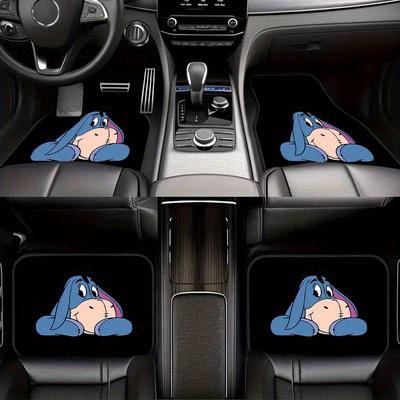 TEMU 4pcs Eyore Durable Car Mats For Cars, Suvs, Trucks, Floor Protectors, Suitable For All , An Ideal Gift For Day, Father's Day, Birthdays, Couple Image
