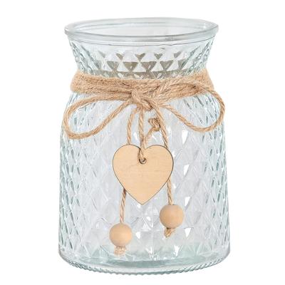 TEMU 1 Elegant European-style Glass Vase With A Translucent Tone, Decor In Living Rooms, Bedrooms, And Offices - Featuring Round Design, Battery-free, Glass Vase Home Decoration. Image