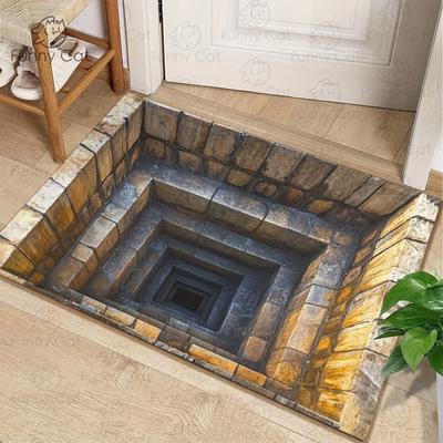 TEMU 1pc, 3d Doormat 2d Flat Non-slip Welcome Mat For Indoor And Outdoor Use Easy To Clean, Durable, Machine Washable Front Door, Entryway, Outdoor, Rv Area Doormat Home Decor, 2d Flat Image
