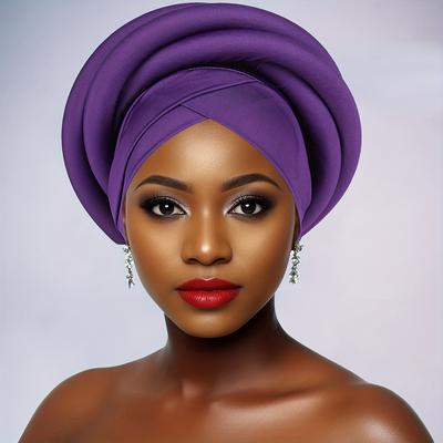 TEMU Awegeo Women's Elegant Turban Hat - Polyester, Breathable & Machine Washable, For Weddings, & Special Occasions Image