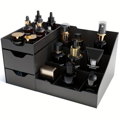 TEMU Large Men' Storage Cabinet With Drawer, Polished Surface, Plastic Material, Freestanding, Non-electric, With Other Special Functions, For Bathroom And Bedroom Image