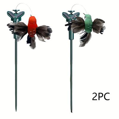 TEMU 2d Flat, 1/2pcs Outdoor Automatic Flying , Solar Powered Swinging Hummingbird Garden Ornament For Garden Stakes Yard Decor, Patio Landscape Decoration Image