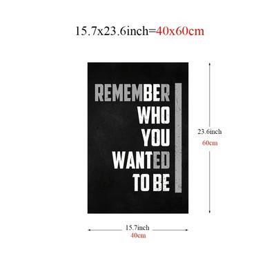 "TEMU 1pc "remember Who You Wanted To Be" - Unframed Inspirational Quote Canvas Print, Black & White Motivational Wall Art For Modern Home, Office, Living Room, Bedroom Decor, Poster Wall Art" Image