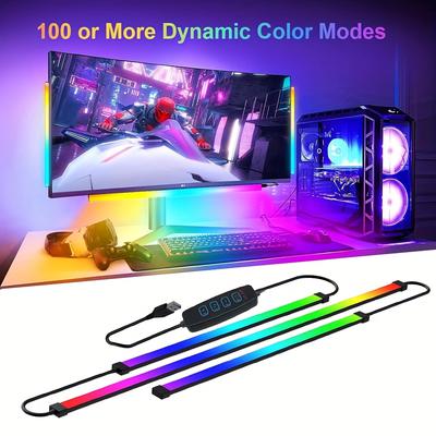 TEMU Amill Rgb Led Strip Lights - 24-inch, Usb-powered, Colorful Led Strips For Home Decor, Party Atmosphere, And Gaming Setup, Party Lighting | Vibrant Lighting | Durable Pvc Strips, Led Lighting Image