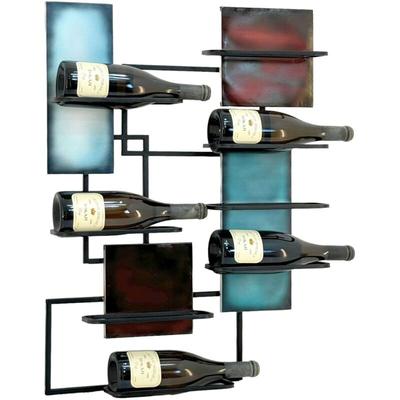 Dandibo - Weinregal Wand Metall Schwarz 8 Flaschen Schmal 96618 Design Flaschenregal Modern Image