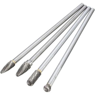 Set mit 4 Doppelschnitt-Wolframkarbid-Rotationsfräsern, 6 mm Schaft, Fräser, Rotationsfeile, Image
