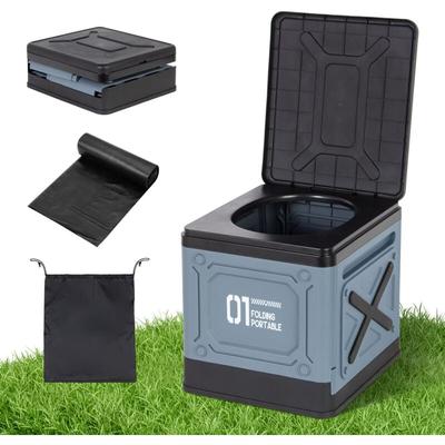 Leogreen - Campingtoilette Faltbar Faltbare Mobile Toilette mit 12 Toilettenbeuteln und Image