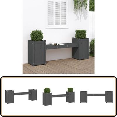 Vidaxl - Gartenbank mit Pflanzkübeln Grau 180x36x63 cm Massivholz Kiefer - Holzbank - Gartenbank Image