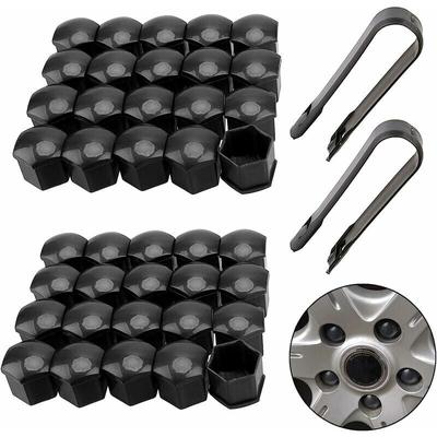 Jalleria - 40 Stück Universal 17 mm Bolzenmutternabdeckungen Radmutternbolzen-Abdeckkappe Image