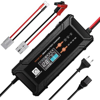 Eco-worthy - 12V 20A/24V 10A LiFePO4 Batterieladegerät, automatisches intelligentes Batterie Image