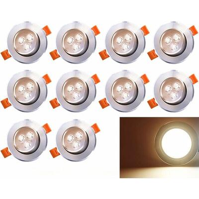 Vingo - 10 led Einbaustrahler Schwenkbar 230V Einbauspot 3W Leuchtmittel Warmweiss 10er Set Image