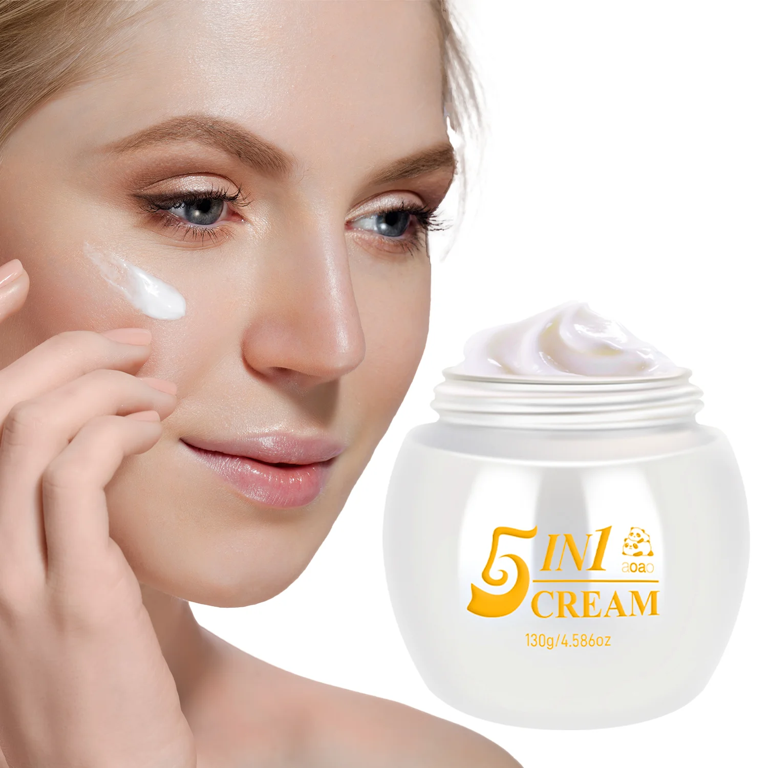 aoao 5-in-1 Kollagen-Feuchtigkeitscreme mit Niacinamid, Vitamin C, Aloe Vera und Hyaluronsäure – für alle Arten, hypoallergen Image