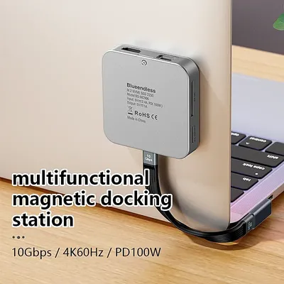 Blueendless Multifunktionale 8-in-1 M.2 NVME SSD Dockingstation USB3.1 10 Gbit/s 100 W PD 4K60 Hz Image