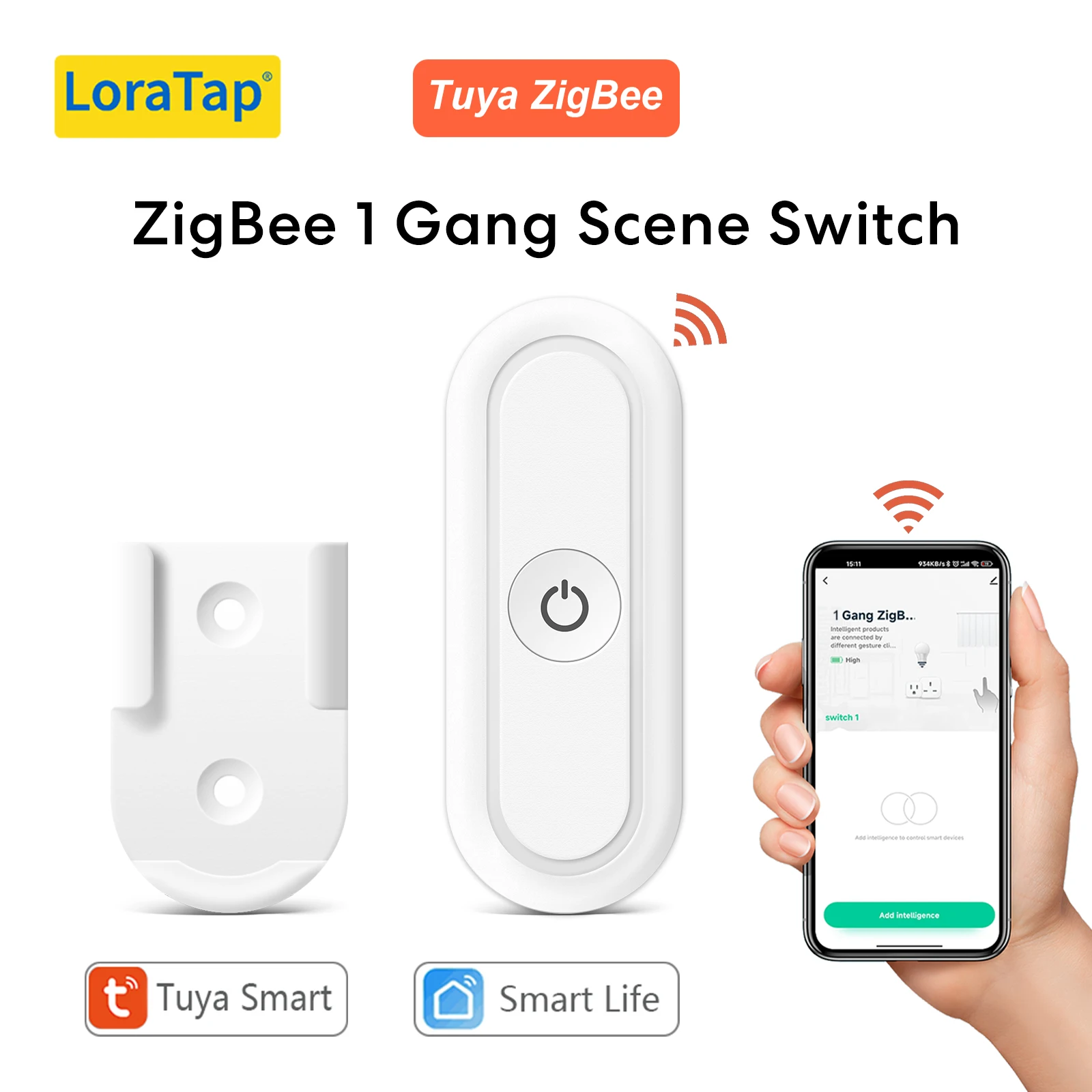 LoraTap ZigBee Szenenschalter 1-Taste Smart Life Tuya Home Assistant Intelligente Szenenverknüpfungssteuerung Image