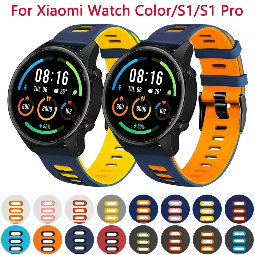 22mm Silikonarmband für Xiaomi Mi Watch/Mi Watch Color Straps Silikonarmband für Xiaomi S1 Active Armband Correa Armband Image