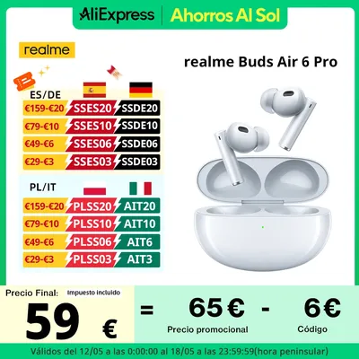 realme Buds Air 6 Pro Echter kabelloser Kopfhörer 50 dB Deep Sea Noise Reduction 2.0 Bluetooth 5.3 Image