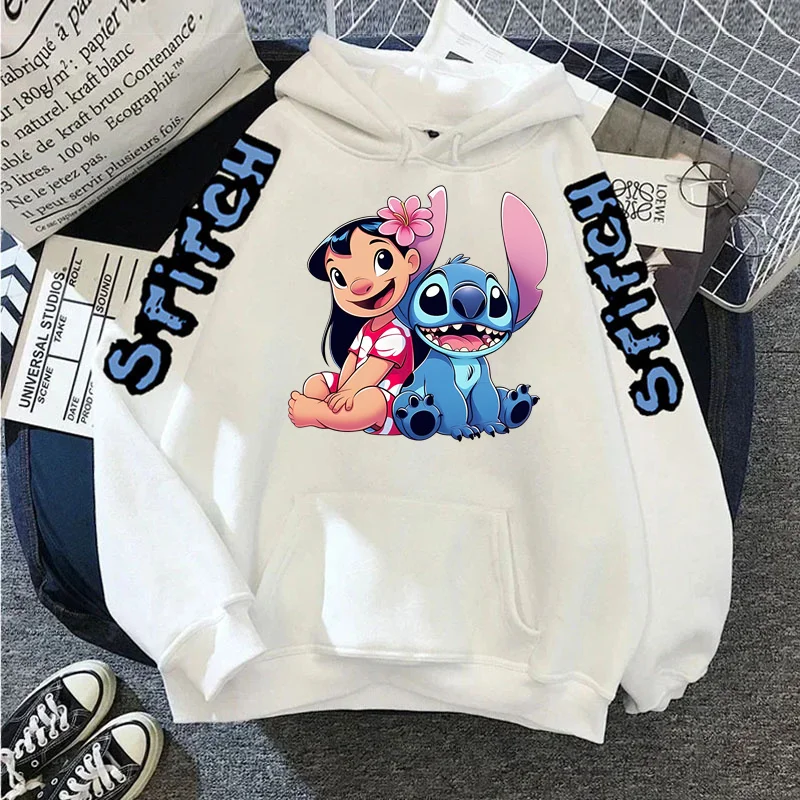 Disney Stern und Stich Paar Hoodies Koreanische frauen Winter Warme Mantel Langarm Große Größe Straße Pullover Punk Y2K Kleidung
