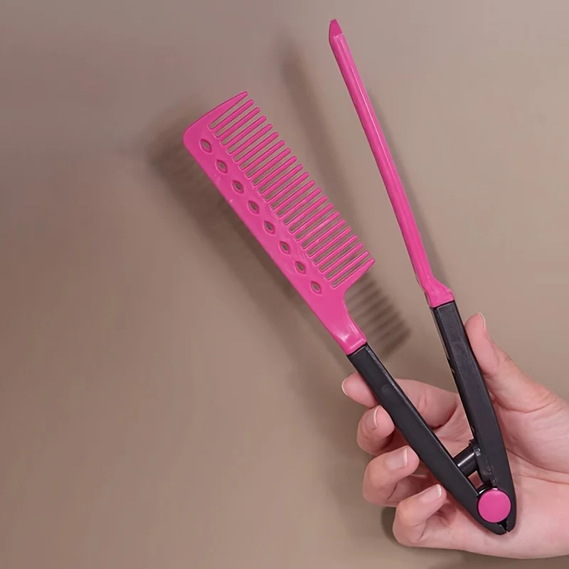 1 Stück V-förmiger Kamm für glattes Haar, DIY-Haarglätter, Haar- und Schönheitswerkzeuge, Salon-Haar-Styling-Kamm Image
