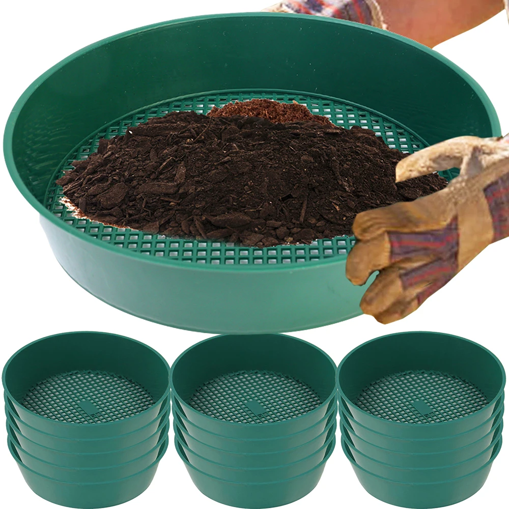 Runde Bildschirm Pan Kunststoff Boden Sieb Filter Mesh Topf Boden Stein Sieb Filtration Hause Gartengeräte Blume Pflanze Kindergarten Töpfe Image