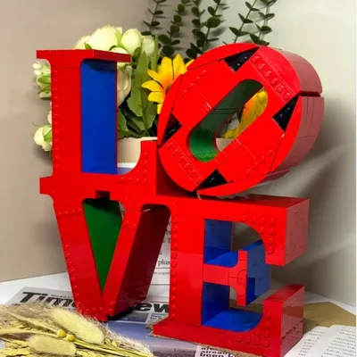 Dekoration kreative Montage Spielzeug Liebe Skulptur Kunst Modell Bausteine Bausteine Kinder Image