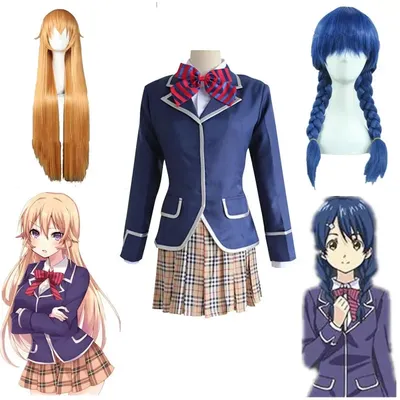 Food Wars Shokugeki No Soma Nakiri Erina Cosplay Maid Kostüm Outfits Perücke für Erwachsene Frauen Image