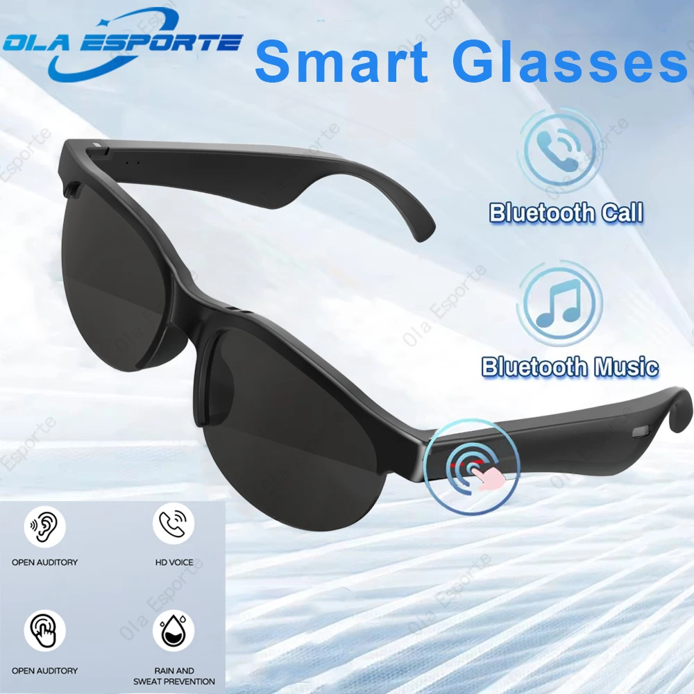 Neue Smart Gläser Männer Bluetooth 5,3 Kopfhörer Anti-Blu-ray Stereo headset Dual Lautsprecher Touch Musik Steuerung Kopfhörer sonnenbrille Image