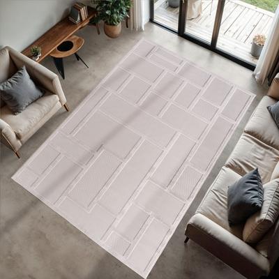 Teppich AYYILDIZ TEPPICHE "DOHA 1657", beige (creme), B:120cm H:4mm L:170cm, Polypropylen, Teppiche, Läufer, 3D Hoch-Tief-Effekt, weicher Kurzflor, In- und Outdoor Image