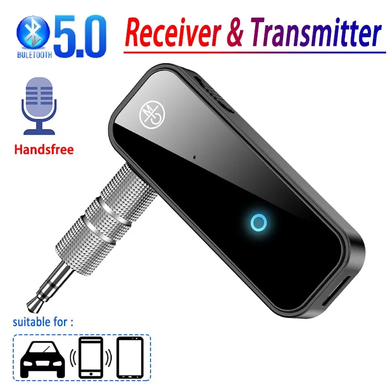 2-in-1 kabelloser Bluetooth 5.0-Empfänger, Sender-Adapter, 3,5-mm-Buchse für Auto, Musik, Audio, Aux, A2dp, Kopfhörer, Empfänger, Freisprecheinrichtung Image