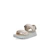 Sandalette ECCO "ECCO GRUUV SOL W", Damen, Gr. 38, beige, Leder, modisch, Schuhe, Plateau, Sommerschuh, Sandalette mit praktischem Klettverschluss