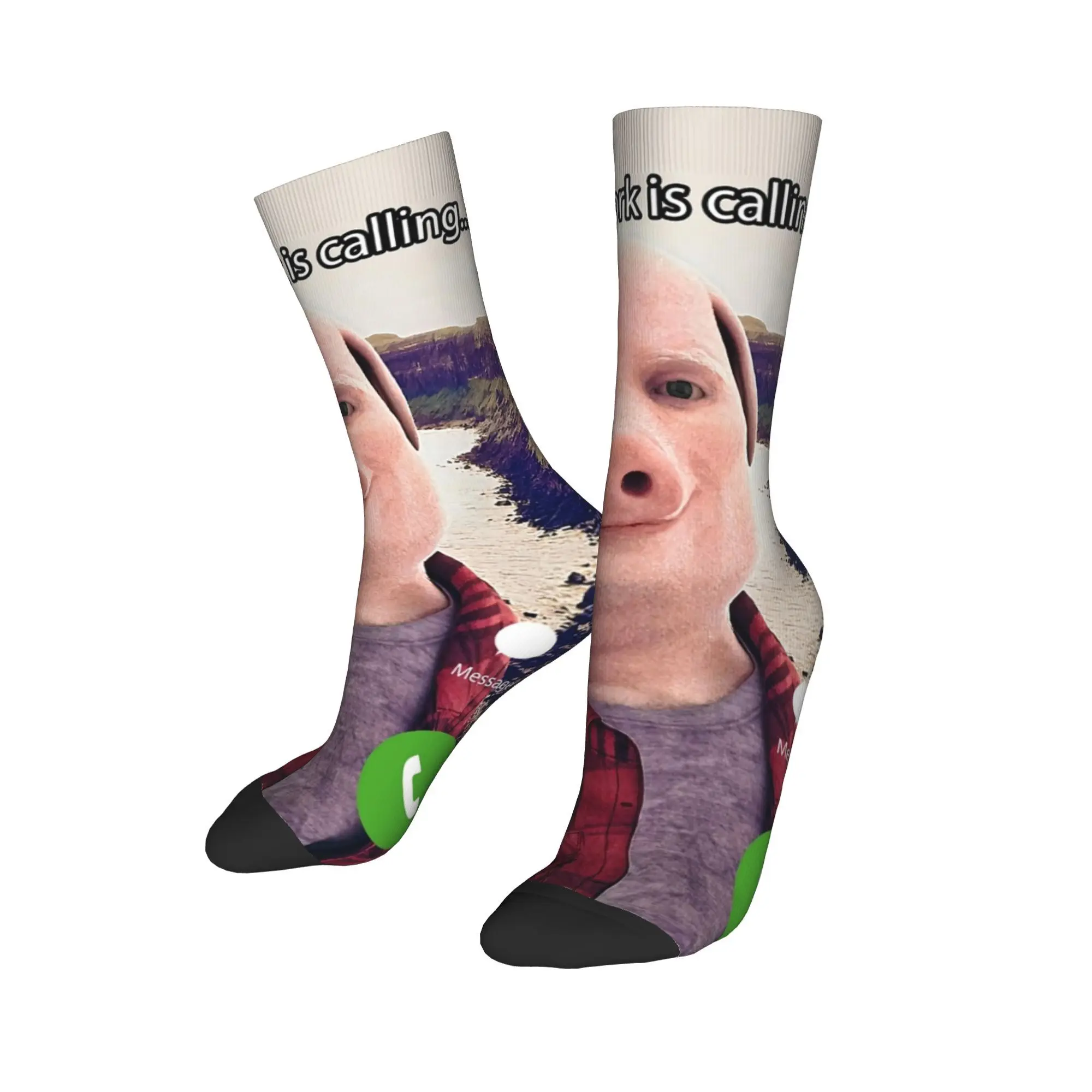 Modische Unisex-Crew-Socken „John Pork Is Calling“, lustige Meme-Merchandise, bequeme rutschfeste Socken Image