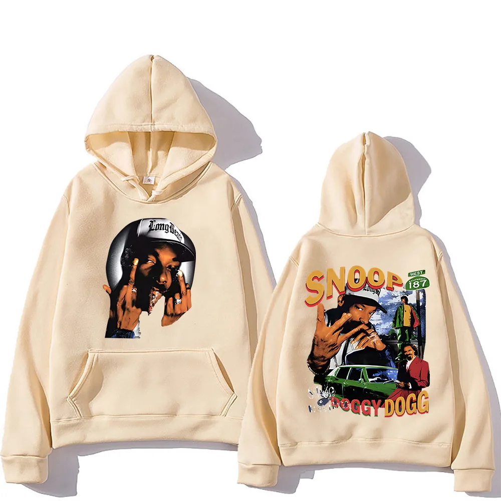 Hip Hop Snoop Dogg Grafikdruck Hoodie für Herbst/Winter Gothic Sweatshirt mit Kapuze Fleece Kleidung Moletom Herren Pullover