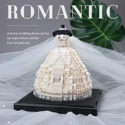 Kreative Romantische Hochzeit Kleid Micro Diamant Block Bau Modell Bausteine Spielzeug Sammlung Für Image