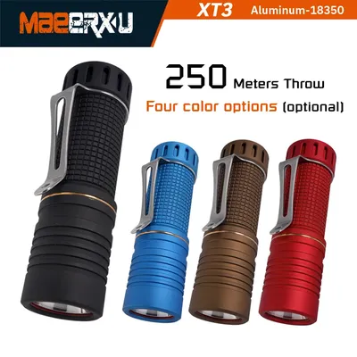 Maeerxu XT3 Aluminum LED 1400LM IPX7 with 18350 Li-ion Rechargeable Battery Bright Flashlight Camping Rechargeable Flashlight