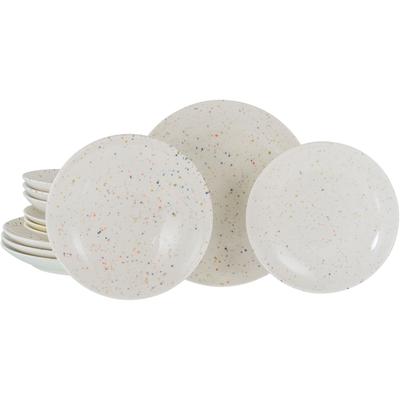Teller-Set CREATABLE "Confetti, Tellerset 12-tlg.", weiß, 12 tlg., Steinzeug, Geschirr-Sets, Unregelmäßige bunte Punkte, Gute Laune Geschirr, Frisch, Freundlich Image