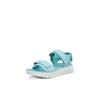 Sandalette ECCO "ECCO GRUUV SOL W", Damen, Gr. 40, blau (türkis), Leder, modisch, Schuhe, Plateau, Sommerschuh, Sandalette mit praktischem Klettverschluss