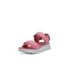 Sandalette ECCO "ECCO GRUUV SOL W", Damen, Gr. 39, rosa, Leder, modisch, Schuhe, Plateau, Sommerschuh, Sandalette mit praktischem Klettverschluss