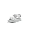 Sandalette ECCO "ECCO GRUUV SOL W", Damen, Gr. 38, weiß, Leder, modisch, Schuhe, Plateau, Sommerschuh, Sandalette mit praktischem Klettverschluss