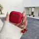 Custodia in silicone per Airpods 4 3 Pro 2 1 Custodia protettiva con ciondolo in ciliegio 3D Custodie per auricolari wireless per Apple Airpods Pro2 Cover