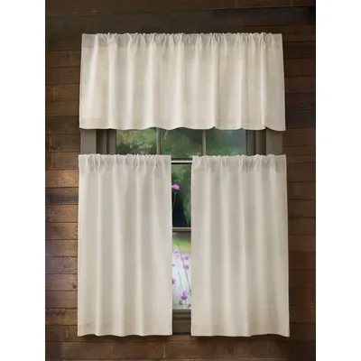 Solid Color Window Valance Modern Polyester Beige Curtain For Home Japanese Style Rod Pocket For