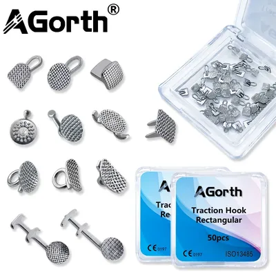 50Pcs/Box Dental Orthodontic Lingual Button Bondable Traction Hook Direct Bonding Eyelet Monoblock Hole Mesh Base Ortodoncia